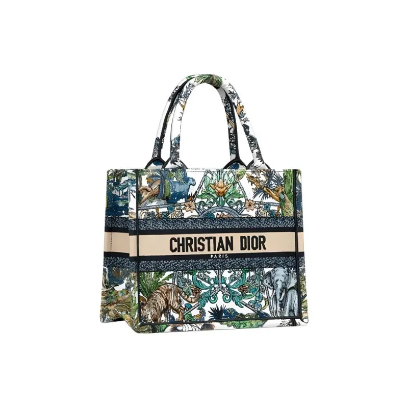 DIOR BookTote Canvas Bag, Tote Bag, Shopping Bag, Handbag Small Size Women's White/Multicolor-1