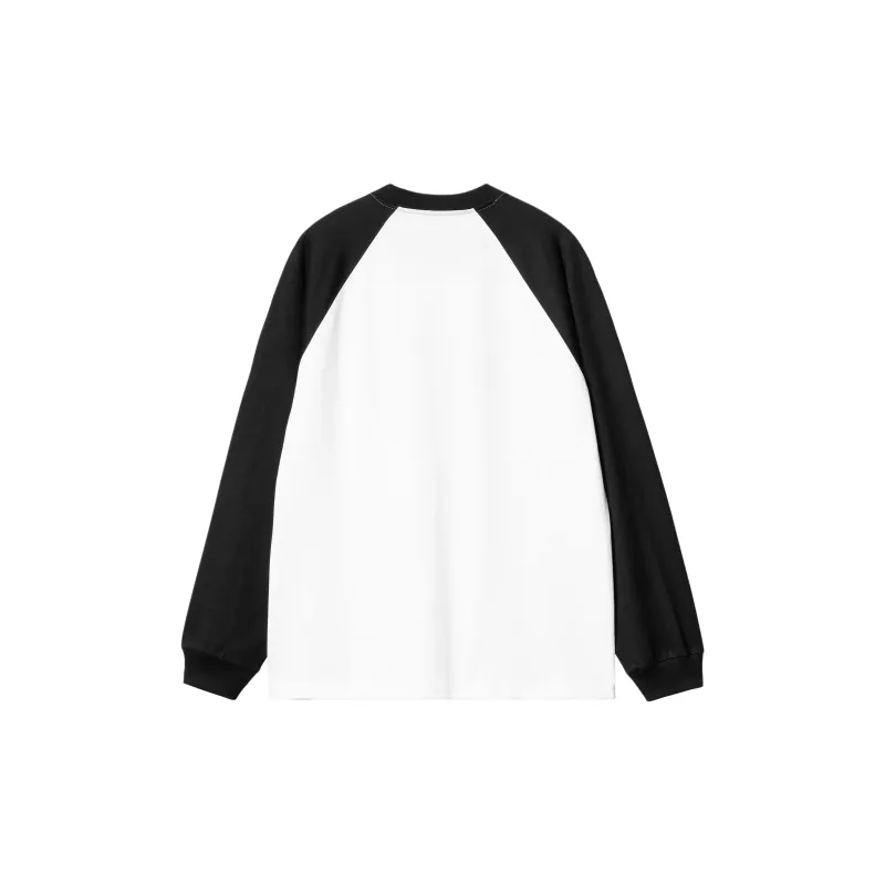 Carhartt WIP L/S Brown Ducks Baseball T S T Shirt Men's White-1