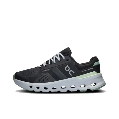 On Cloudrunner 2 Running Shoes Women's Low-Top Dark Gray/Lima Pea Green