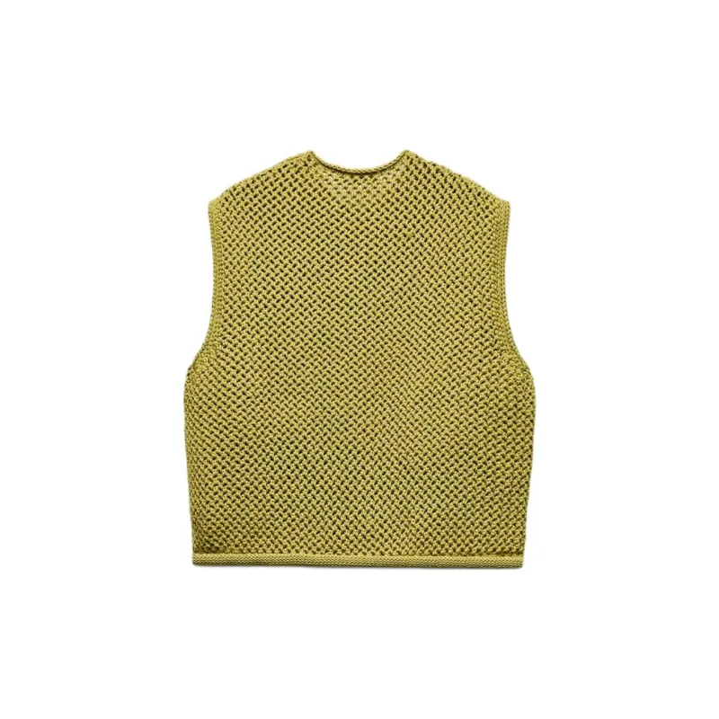 ZARA Vests Women's Green-1