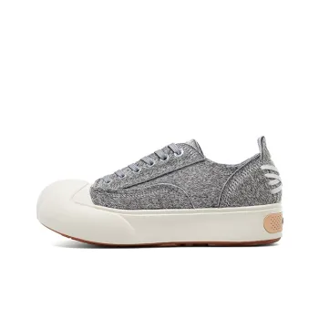 BBIMP Anti-Slip And Wear-Resistant Height Increasing Low-Top Canvas Shoes Unisex Gray