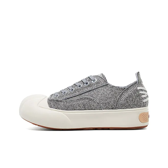 BBIMP Anti Slip And Wear Resistant Height Increasing Low Top Canvas Shoes Unisex Gray-0