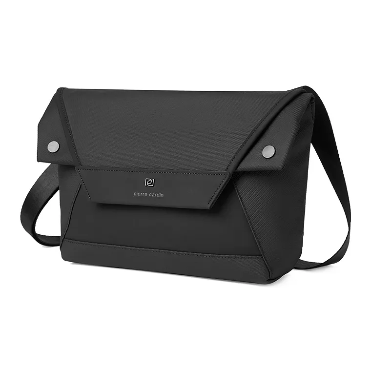 PIERRE CARDIN Fabric Crossbody Bag Regular Men's Black-1