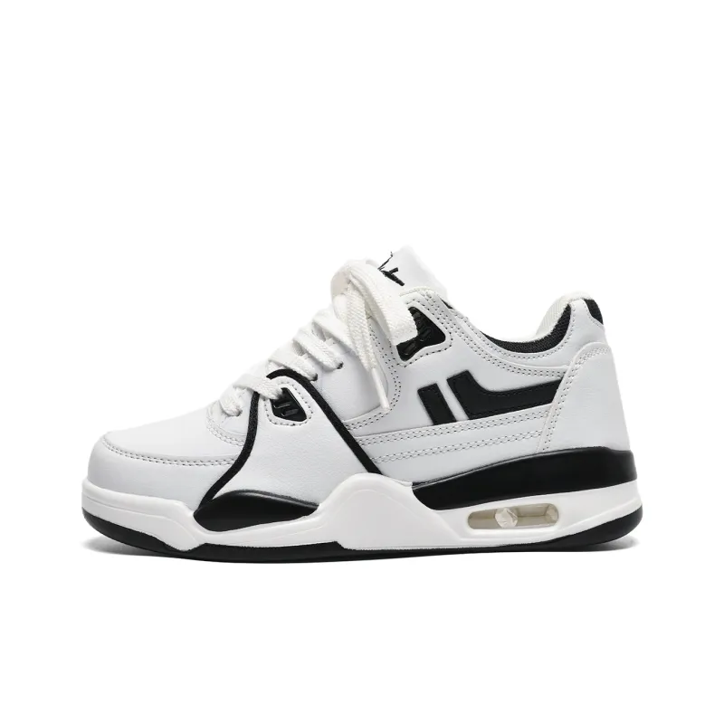 Circle Small Height Increasing Wear Resistant Breathable Slip Resistant Low Top Skateboard Shoes Unisex White-7