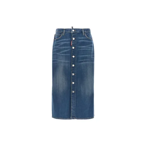 DSQUARED 2 Denim Long Skirts Women's Blue