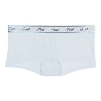 Victoria's Secret PINK Logo Cotton Boyshort Panty / HBDBG Underpants Women's 1 Pack Sky Blue