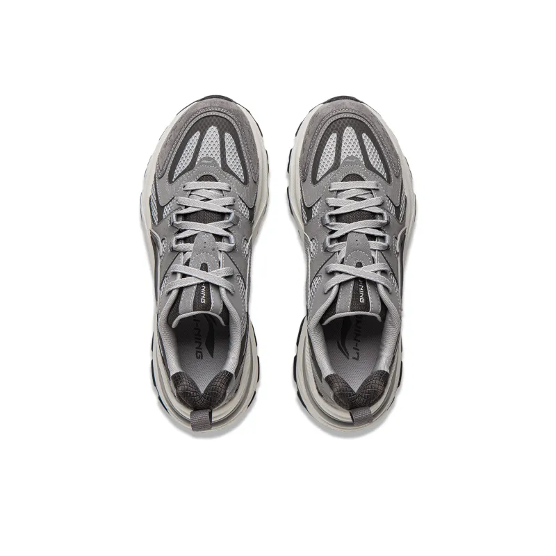 LiNing Beichen 2K Anti Slip And Wear Resistant Height Increasing Low Top Chunky Sneakers Men's Gray-3