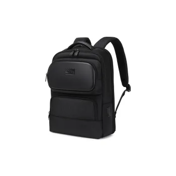 QRST Composite Fabric With Microfiber Laptop Bag Backpack Unisex Black