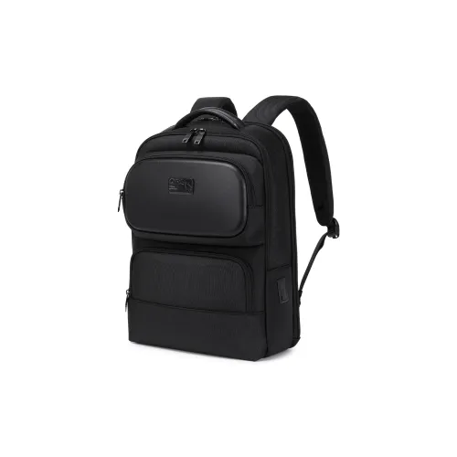 QRST Composite Fabric With Microfiber Laptop Bag Backpack Unisex Black