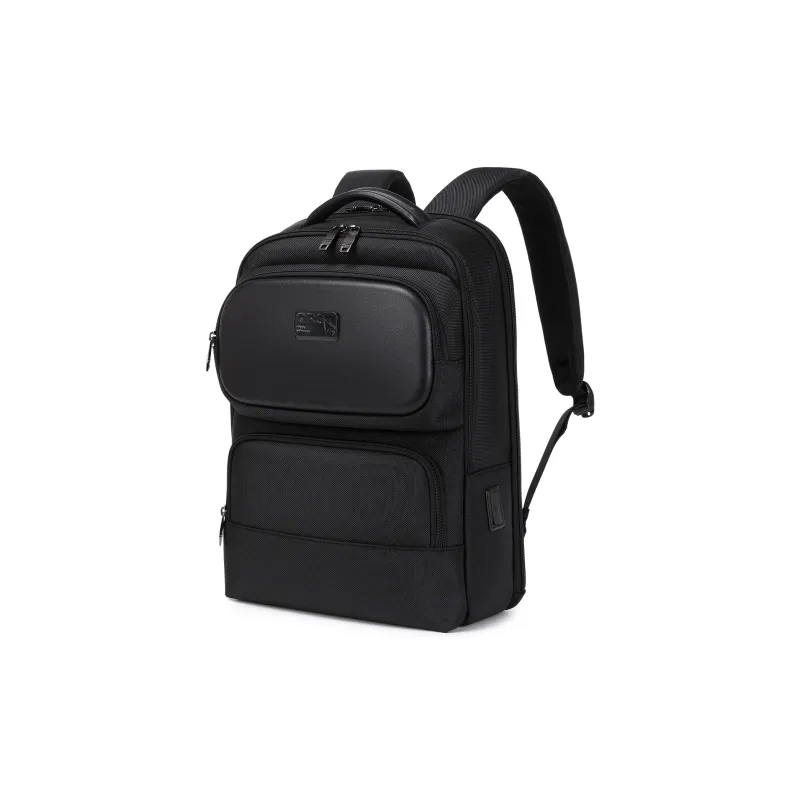 QRST Composite Fabric With Microfiber Laptop Bag Backpack Unisex Black-0