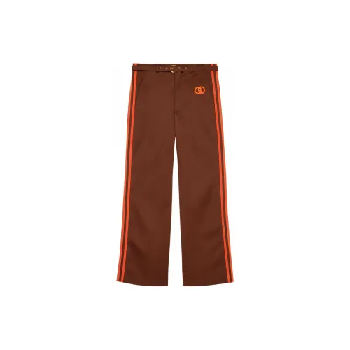 Adidas Originals GUCCI X ADIDAS Casual Pants Unisex Dark Brown