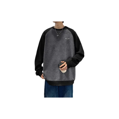 Tonlion Sweatshirts Men Dark Heather Gray