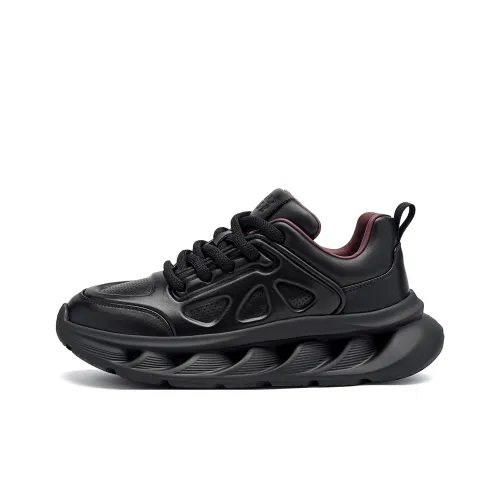 TRUMPPIPE Low Top Chunky Sneakers Men's Black