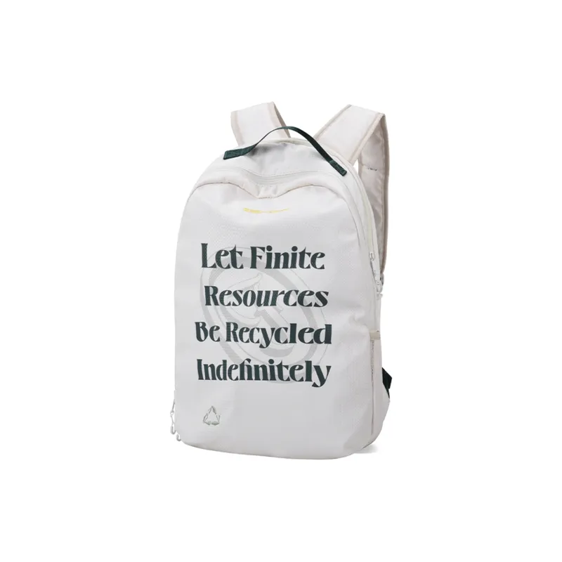 FINITE LOOP Fabric Backpack Regular Unisex Beige-1
