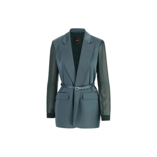 PINKO Sheer-Sleeve Shiny Blazer
