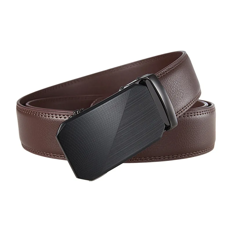 Yalu Preferred Cowhide Alloy Leather Belts Men's Width 3.5CM-1