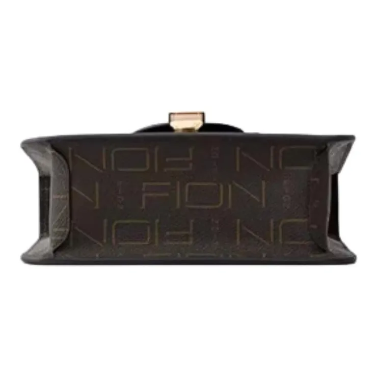 FION Coated Canvas Shoulder Bag, Crossbody Bag, Handbag Trumpets Women's Coffee & Tea Brown-5