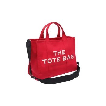 MARC JACOBS Cotton Tote Bag Shopping Bag Shoulder Bag Handbag Women's Red