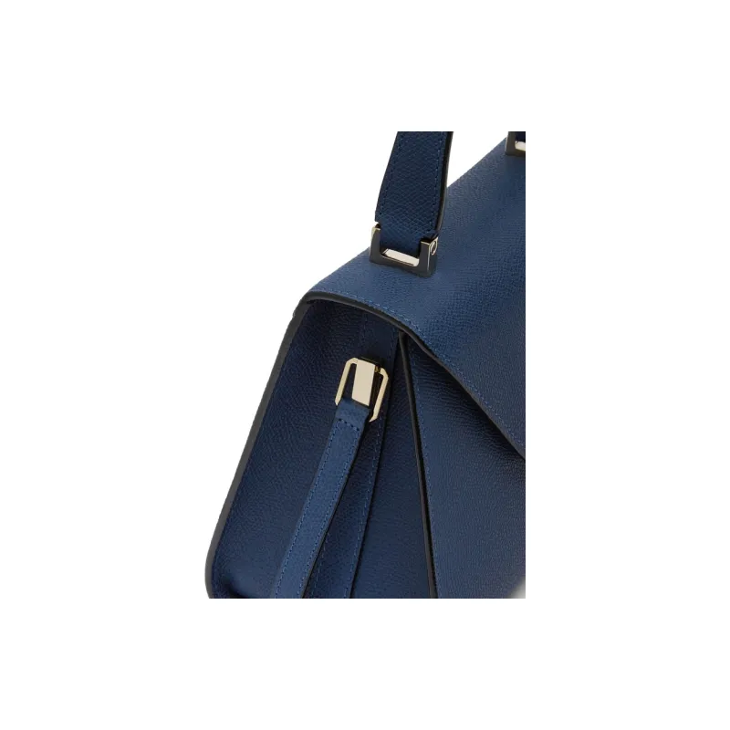 Valextra Iside Calfskin Shoulder Bag, Crossbody Bag, Handbag Mini Women's Sapphire Blue-4