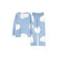 Blue White Color Block Bowknot