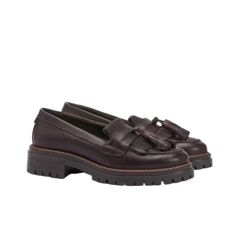 BARBOUR Dolores Tassel Loafers 4cm Women's Dark Brown-2