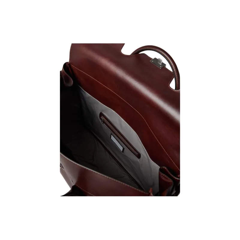 Brunello Cucinelli Calfskin Handbags Travel Bags Men's Dark Purple Red-3