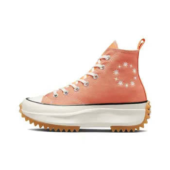 Converse Run Star Hike Anti Slip Wear Resistant Mid Top Canvas Shoes Women's Orange