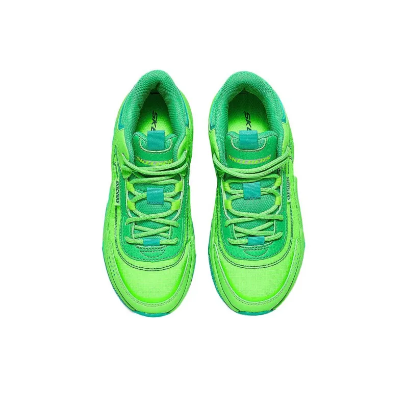 Skechers Kids BOYS Anti Slip Wear Resistant Low Top Children's Basketball Shoes Green Teenagers-2