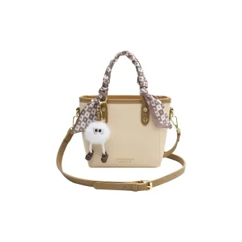 BAODIDAISHU PU Shoulder Bag Crossbody Bag Handbags Medium Size Women's Ecru & Khaki/Ecru/Black/Khaki
