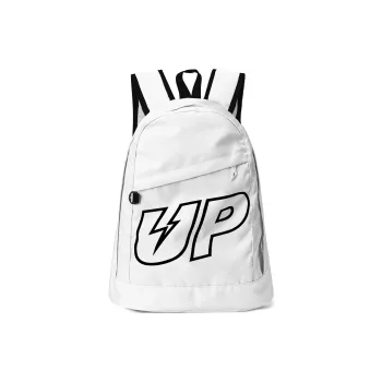 TURN UP Nylon Students Backpack Laptop Backpack Unisex White