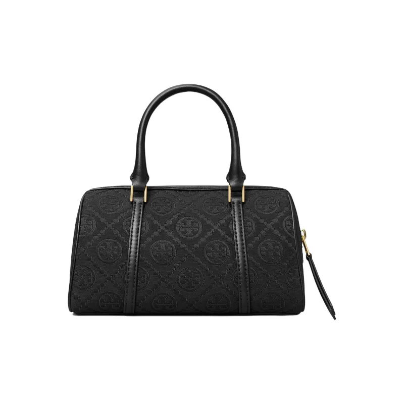 TORY BURCH T Monogram Fabric With Cow Leather Shoulder Bag, Crossbody Bag, Handbag Mini Unisex Black-2