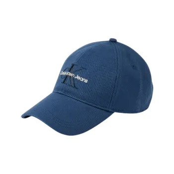 CALVIN KLEIN Cotton Baseball Caps Unisex Marine Blue