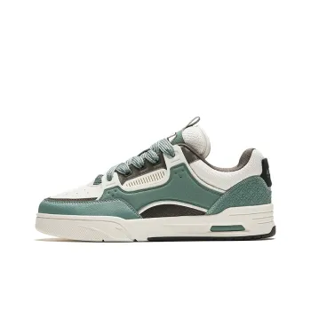 Anta AOJIE Cushioning Wear Resistant Low Top Skateboard Shoes Men's Green White Brown