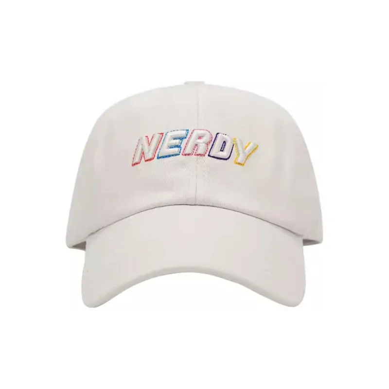 NERDY Cotton Baseball Caps Unisex White/Black-0