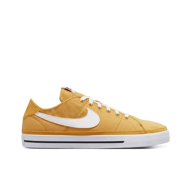 Nike Court Legacy Anti-Slip Wear-Resistant Low-Top Skateboard Shoes Men's Yellow White-1