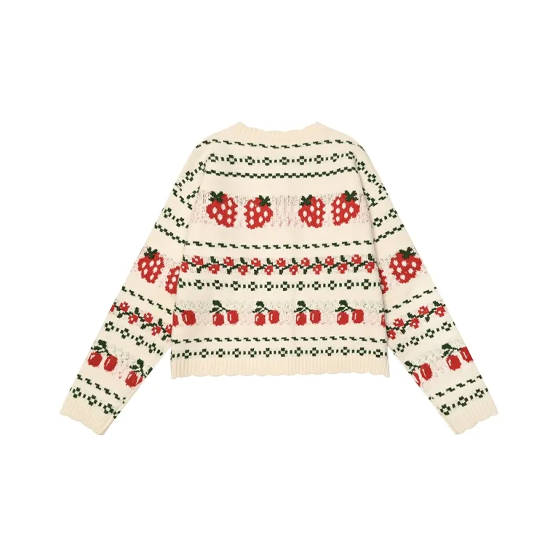 NTOT Knitwear Women's White Red-1