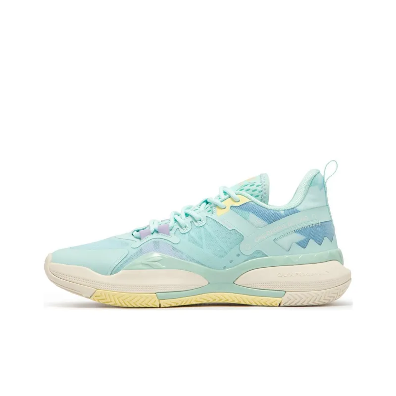 361° Anti Slip Wear Resistant Low Top Basketball Shoes Men's Blue Beige-0