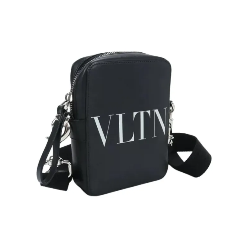 Valentino Vltn Logo Printed Zip Up Small Messenger Bag-0