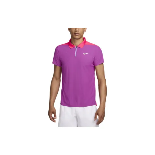 Nike Dri-FIT ADV Polo Shirts Men Hot Fuchsia/Purple Orchid Pink/Mysterious Begonia/White