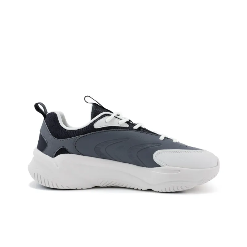 QIAODAN Cushioned Slip Resistant Abrasion Resistant Breathable Low Top Running Shoes Men's Gray-1