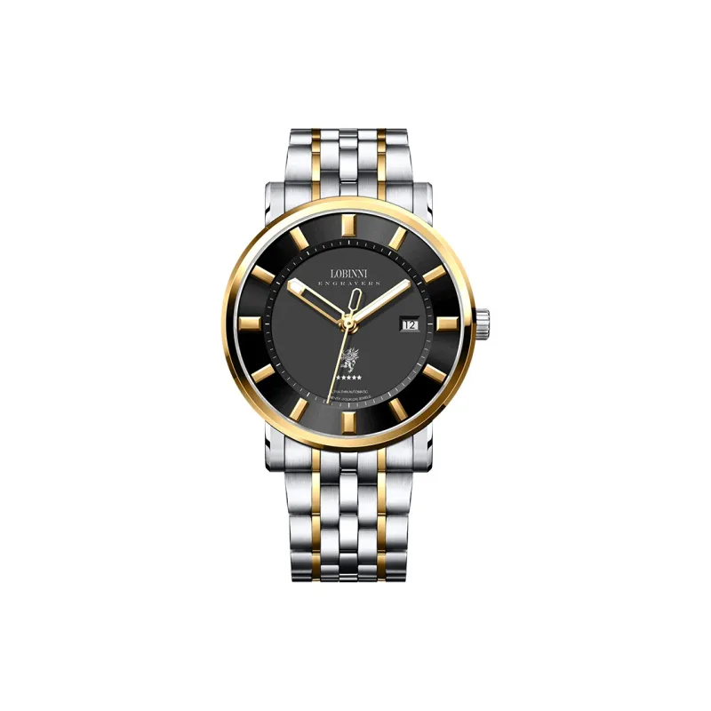 LOBINNI L Automatic Mechanical Movement Stainless Steel Watchband Watch Men's Watches Black Dial-17
