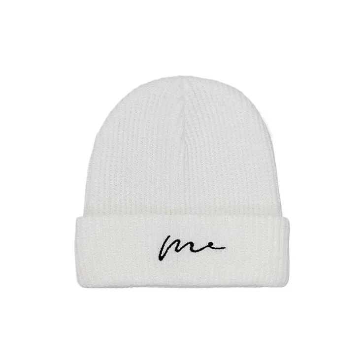 DZP Yarn Beanies Unisex Black White-3