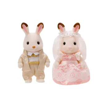 Sylvanian Families Chocolate Rabbit Wedding Set Dolls Plush Pendant Small Size High