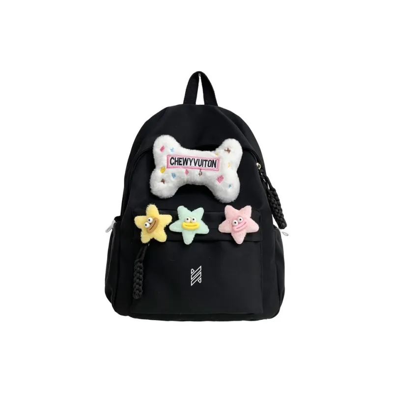 NOMK Nylon Backpack Backpack Backpack Handbag Women's Pink/Black/Green/White/Beige Yellow-10