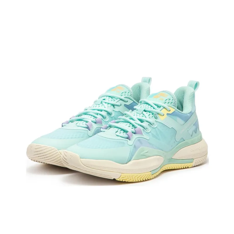 361° Anti Slip Wear Resistant Low Top Basketball Shoes Men's Blue Beige-3