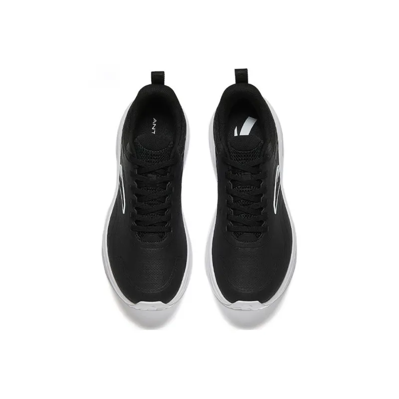 Anta Light Cloud Cushioning Lightweight Rebound Low Top Running Shoes Men's Black White-2