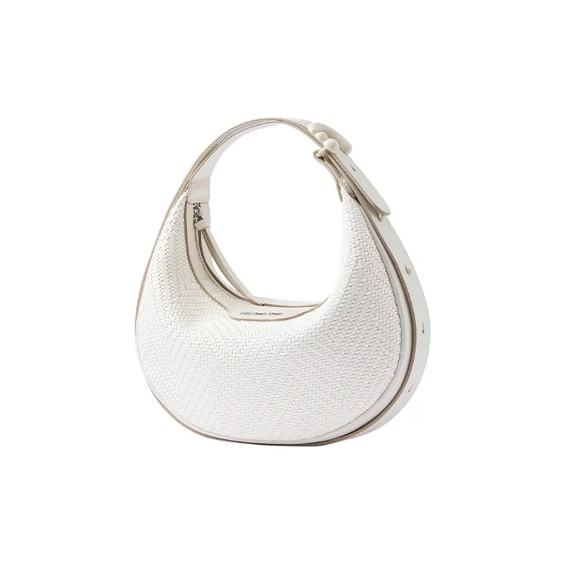 AMAZING SONG Cow Leather Shoulder Bag, Handbag Trumpets Women's Elegant Black/Pistachios White-6