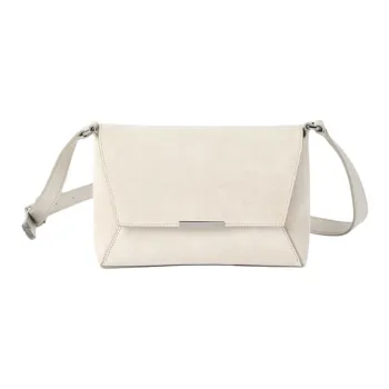 Brunello Cucinelli Suede Calfskin Envelope Bag, Shoulder Bag, Crossbody Bag Women's Light Gray