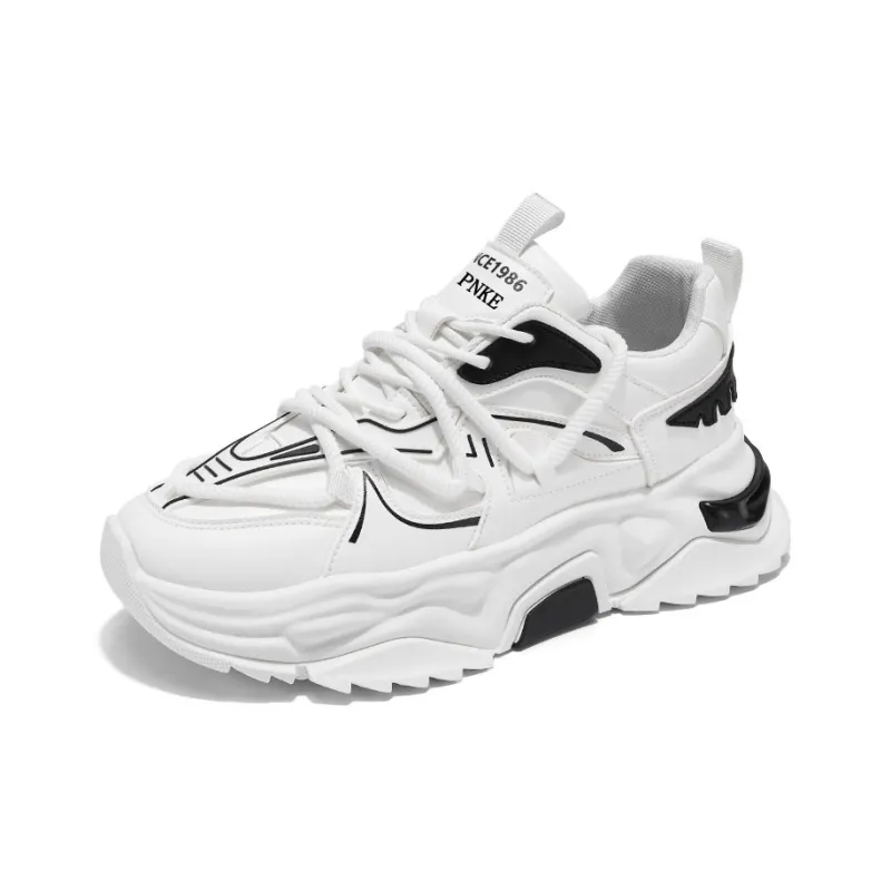 PNKE Anti Slip And Wear Resistant Height Increasing Low Top Casual Shoes Men-1