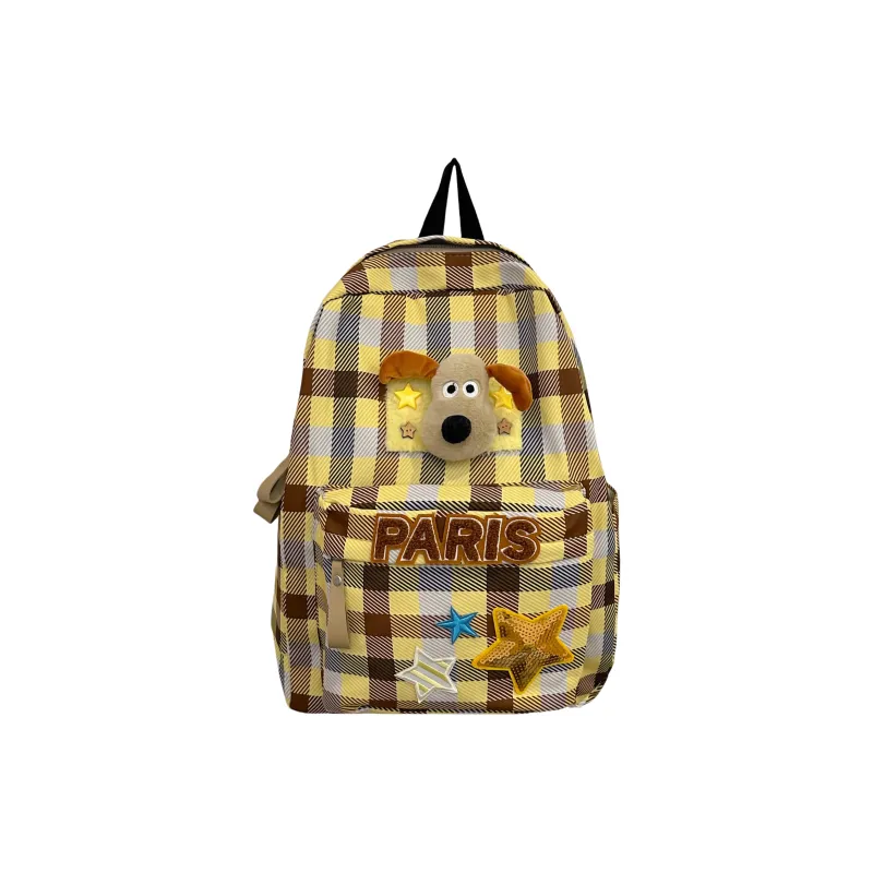 DCLOUD Nylon Fabric Backpack Women's Yellow-0